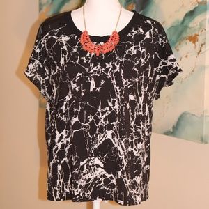 Calvin Klein Top w/Faux leather detail